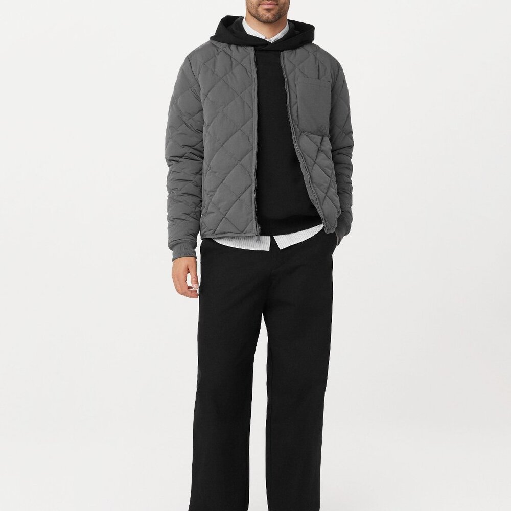 Frank And Oak The Skyline Reversible Bomber in Dark Grey Size MM